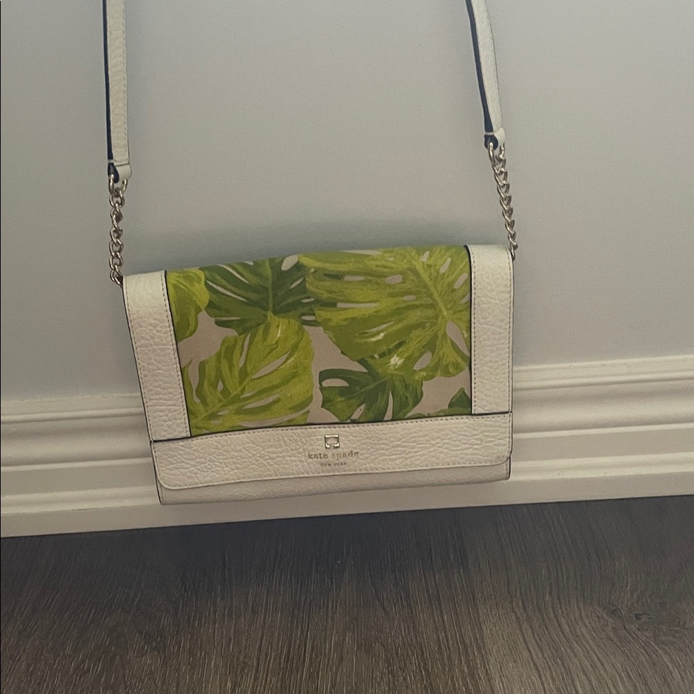 Kate Spade Cream and Green Crossbody Bag